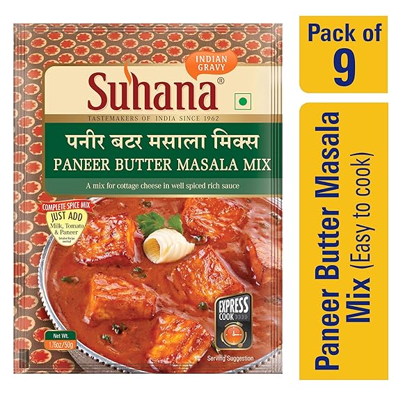 Suhana Paneer Butter Masala Easy To Cook Pack Of 9 Amazon In