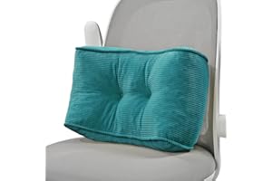 Glyzia Lumbar Support Pillow for Office Chairs, High-Density Foam Back Support Pillow for Lower Back Pain Relief, Soft & Support Corduroy Desk Chair Cushion, M, Blue