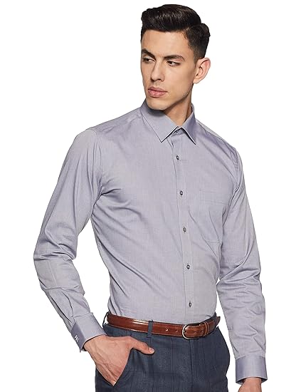 raymond men's plain slim fit formal shirt