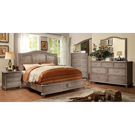 Amazon Com Furniture Of America Minka Rustic Grey 4 Piece