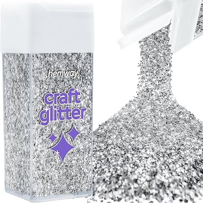 Hemway Glitter Shaker Silver Stars 80g Shaped Glitter for Resin Craft