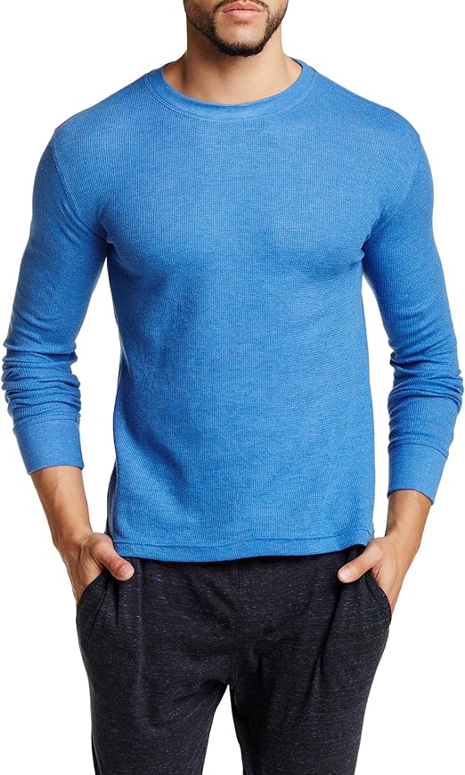 Bottoms Out Men S Long Sleeve Crew Neck Thermal Shirt Waffle Knit
