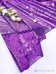 14ft Purple Sequin Table Skirt Sparkle Party Table