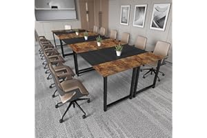 Bonzy Home Conference Tables 18ft Office Computer Desk for Meeting Room Study Writing Printer Podcast Table Save Space Design for 16People Modern 6PCS
