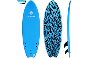 WATERKIDS Kids Surfboard & Leash, Perfect for Learning How to Surf, Made for Kids,Soft Top for Beginners, Foam Surfboard Makes It Easy to Learn How to Surf & Catch Waves