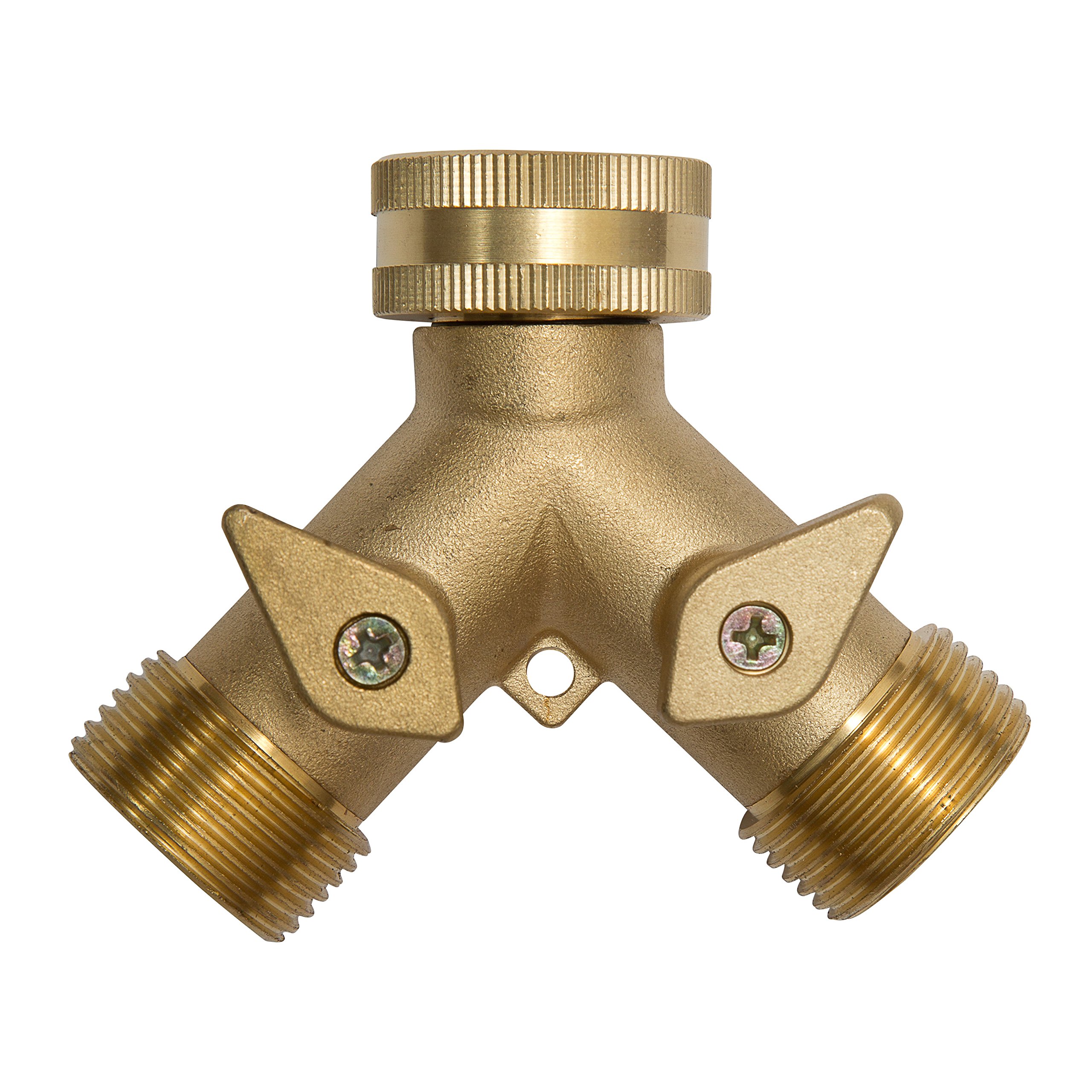 Solid Brass Double Hose Connector for Outdoor Tap and Garden Hoses – Screw On Y Garden Tap Fitting