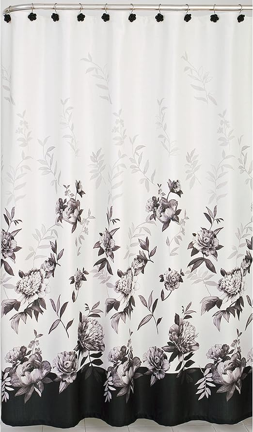 Amazon Com Lenox Moonlit Garden Shower Curtain White Home Kitchen