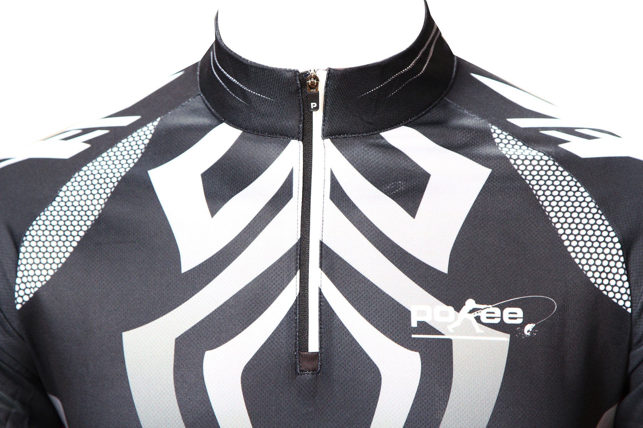 POKEE Men\'s Anti UV Sun Protection Shirts Zipper Stand Collar Fishing Wear Outdoor