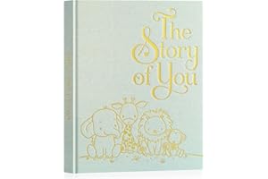Lanpn Baby Memory Book for Boy Girl - The Story of You, Newborn Babys Book Keepsake Photo Album for New Parents, Linen Cover 