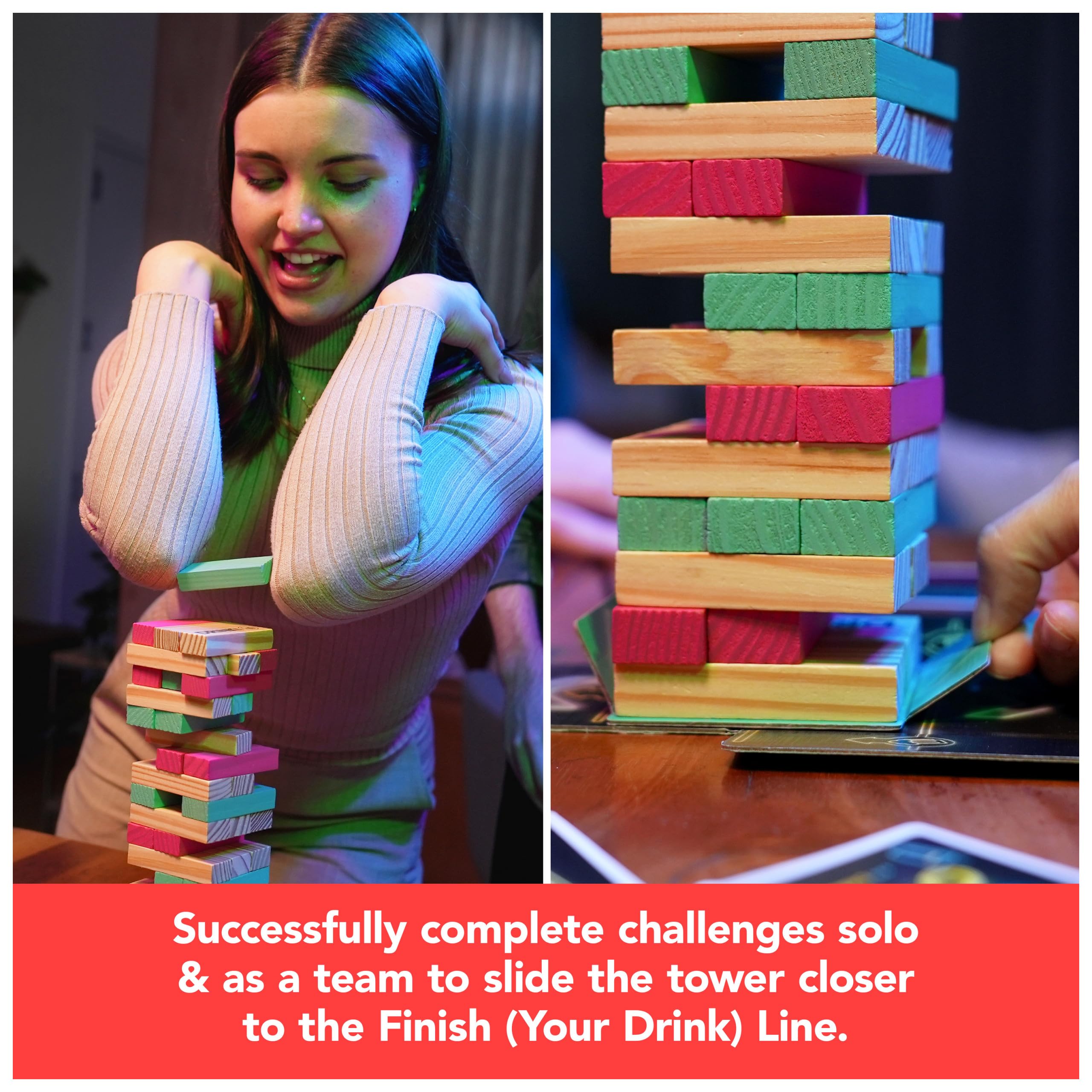 Spin Master Games, Chug O War Tumbling Tower, Adult Party Game for Happy Hour Hangs, 4 & Up Players, for Ages 21 & Up