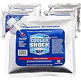 Cooler Shock Reusable Ice Pack - Long Lasting Cold Freezer Packs for Coolers & Lunch Bags - Compress for Knee Injuries, Back