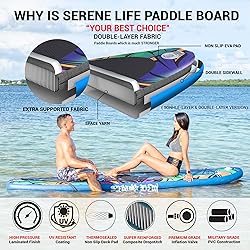 SereneLife Inflatable Stand Up Paddle Board