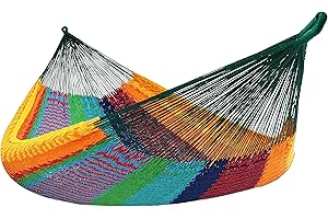 Sunnydaze Handwoven XXL Thick Cord Mayan Double Hammock for Outside - 625-Pound Capacity Heavy-Duty Outdoor Hammock - Multicolor