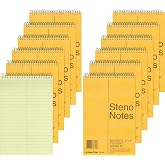 National Brown Board Cover Steno Notebook, Gregg Ruling, Green Eye-Ease Paper, 80 Sheets, 6 x 9.25 x 6 inches, Pack of 12 (36746-12)