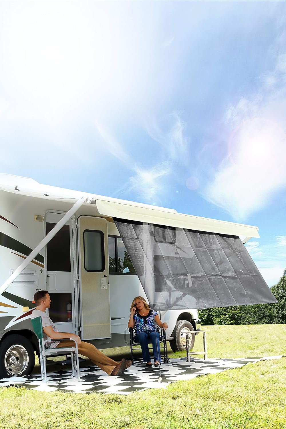 Amazon Com Camco 51451 Black 54 X 120 Rv Awning Shade Automotive