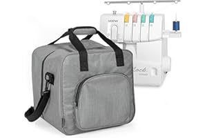 Crutello Sewing Machine Case - Universal Carrying Bag with Storage Pockets Compatible with Serger, Brother Sewing Machines, Measuring 13.75"x 12"x 13.5"