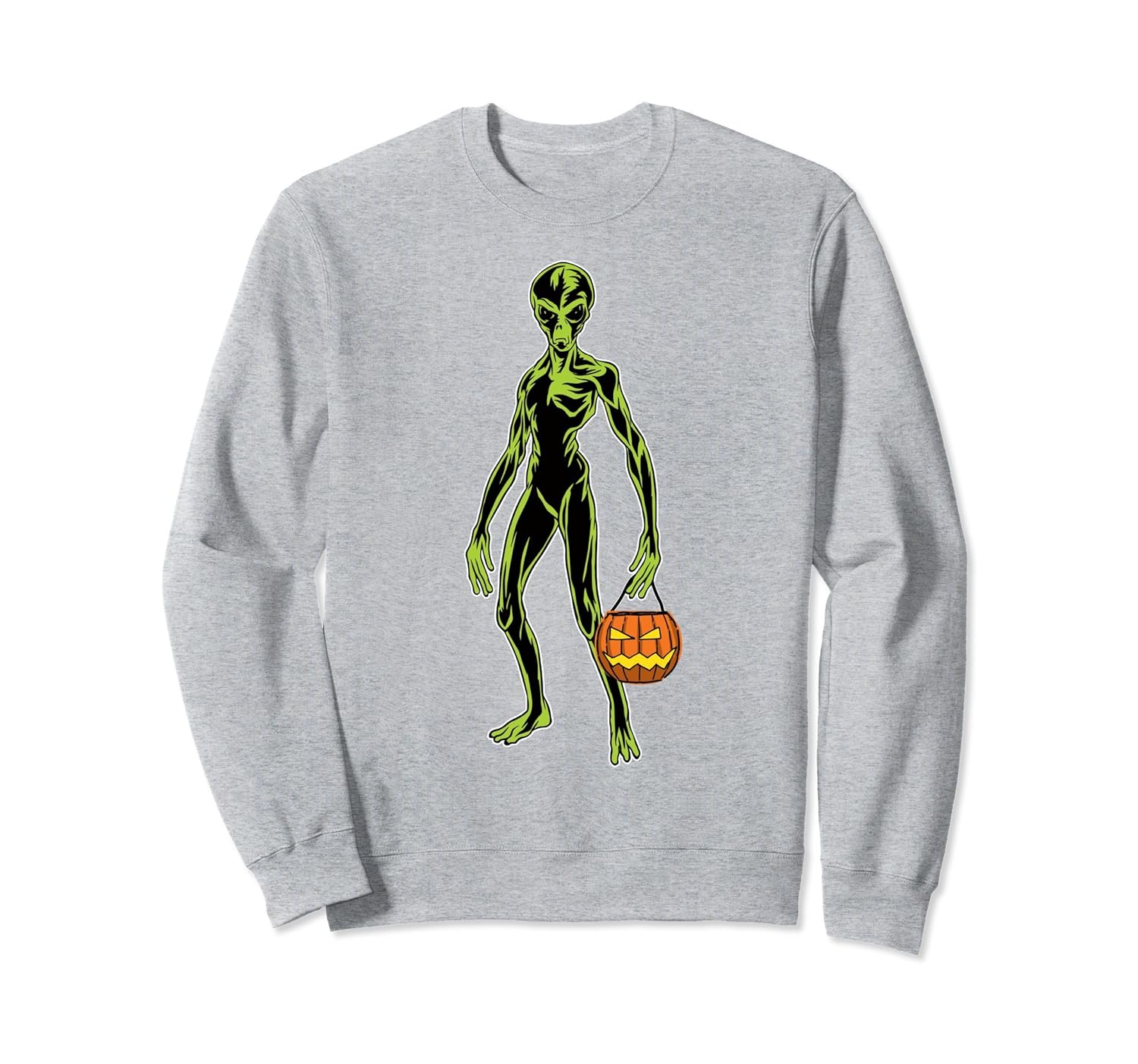 Retro Funny Alien Halloween Sci-Fi Sweatshirt Trick or Treat-ANZ