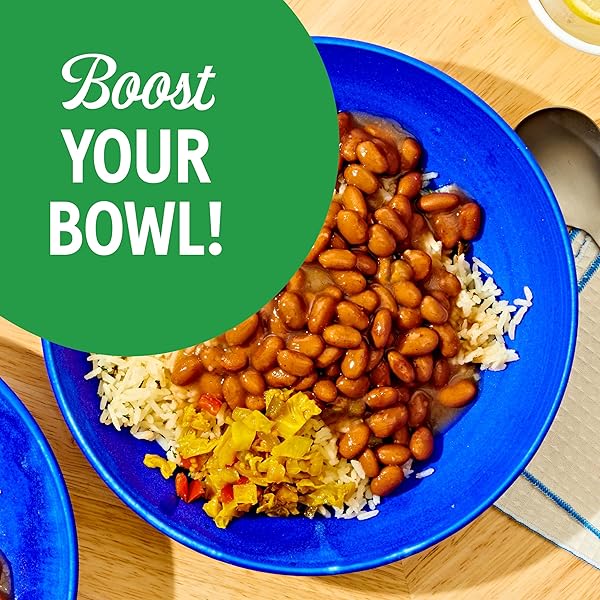 BUSH’S BEST 15OZ CANNED SLOW-COOKED N’ SAVORY PINTO BEANS, SOURCE OF PLANT BASED PROTEIN AND FIBER, LOW FAT, GLUTEN FREE