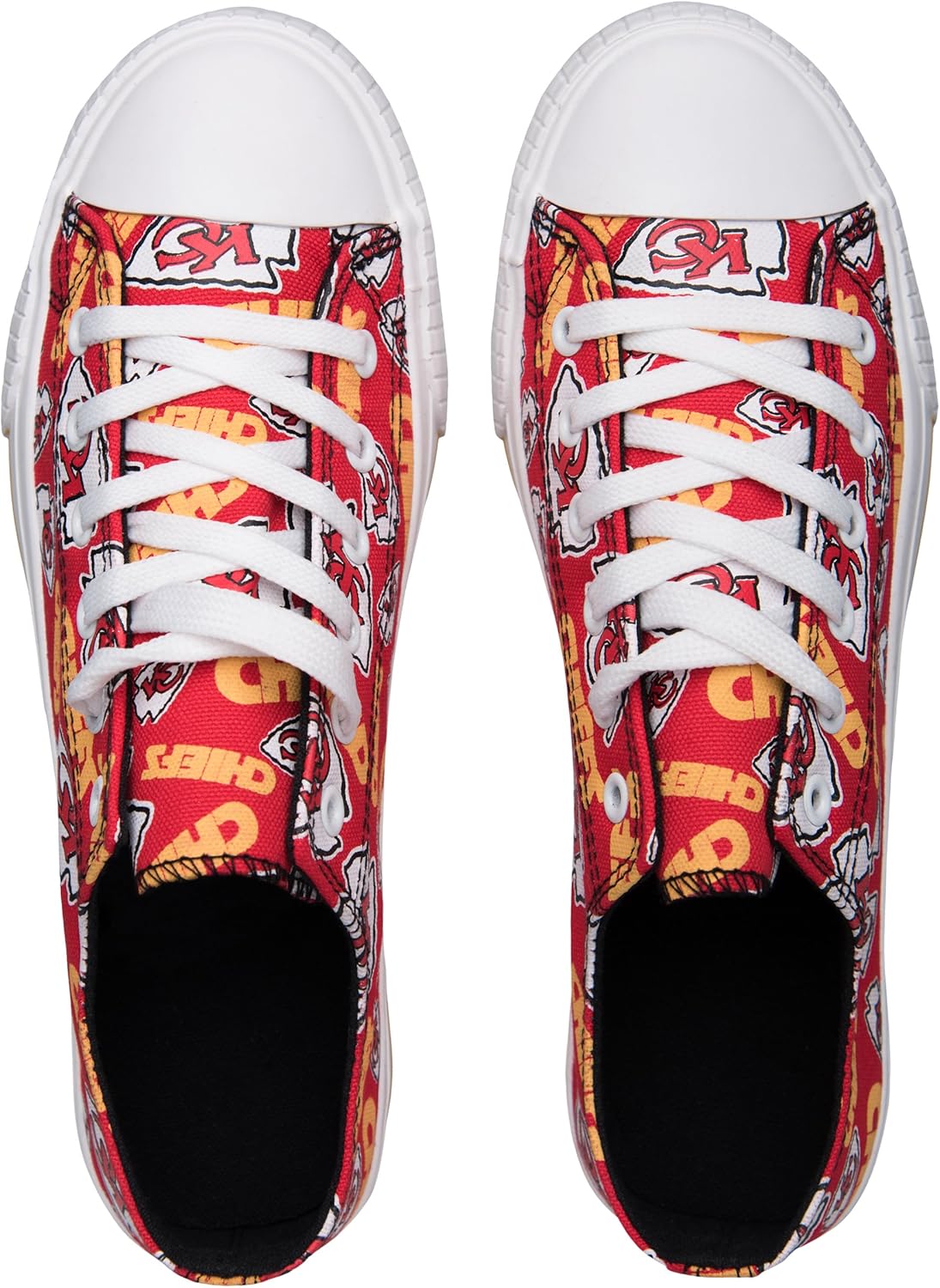 NFL Womens Low Top Repeat Print Canvas Shoe: Kansas City Chiefs, Medium : Clothing