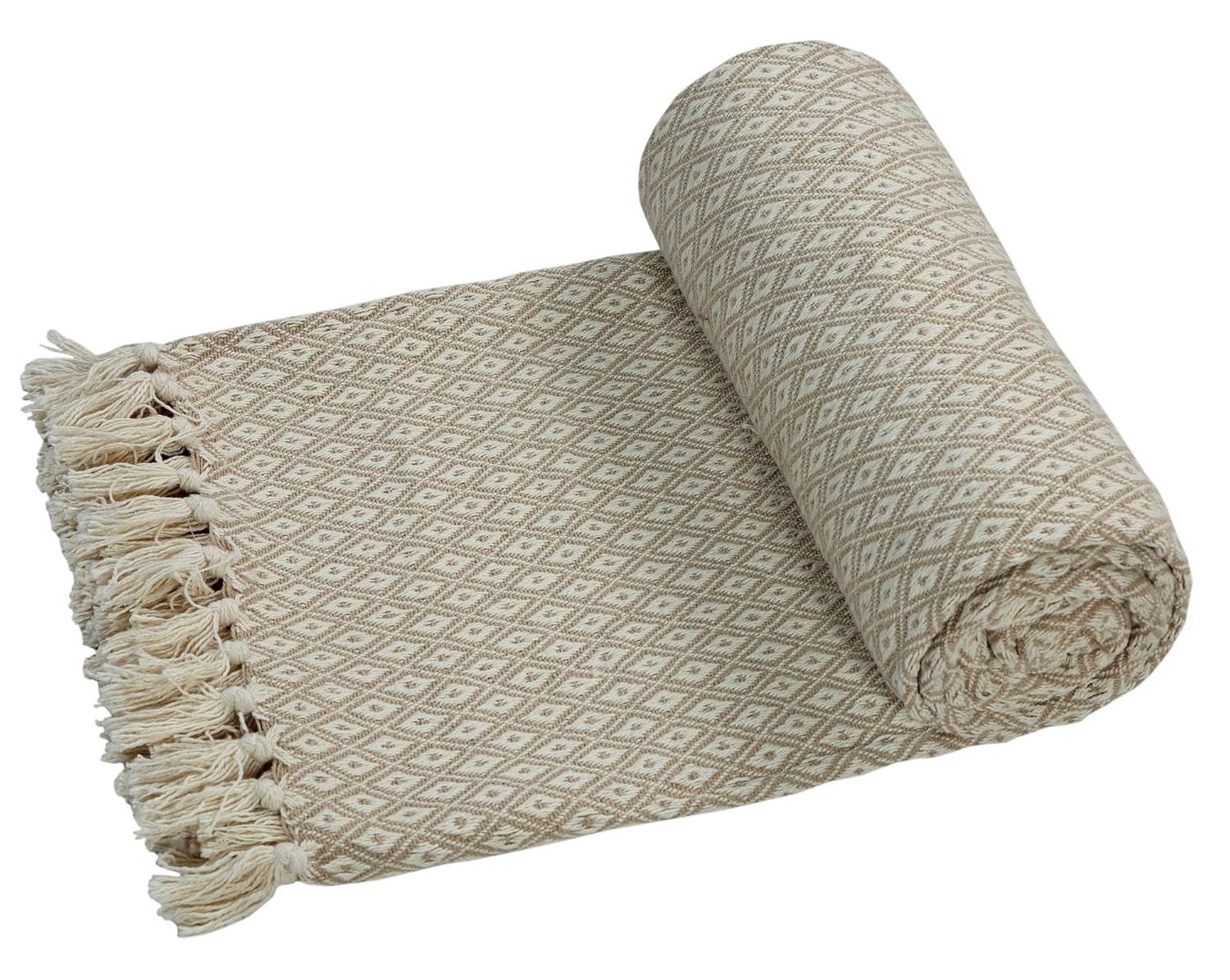 EHC Large 100 Cotton Sofa Single Double Bed Throw Arm Chair Covers