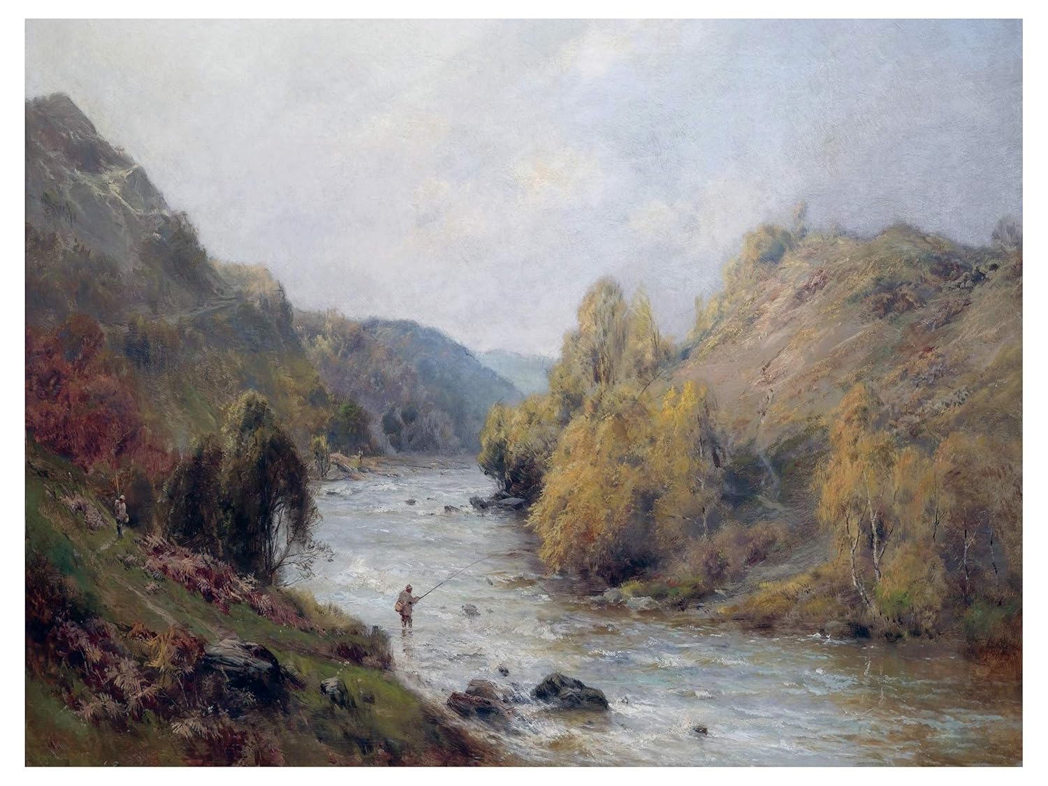 River Fishermen by A. Breanski Tile Mural Kitchen Wall Backsplash Marble Ceramic