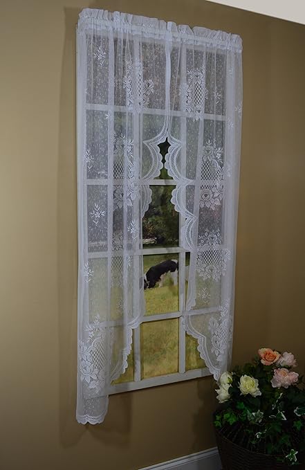 Curtain Chic Cameo Rose Swag, 63-Inch, Ivory
