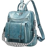 WYFJNX Fashion Womens Backpack Purse, PU Leather Backpack Purse for Women Blue Medium Size, Convertible Shoulder Bags Handbag Suitable for Shopping Holiday Dates Traveling and Work