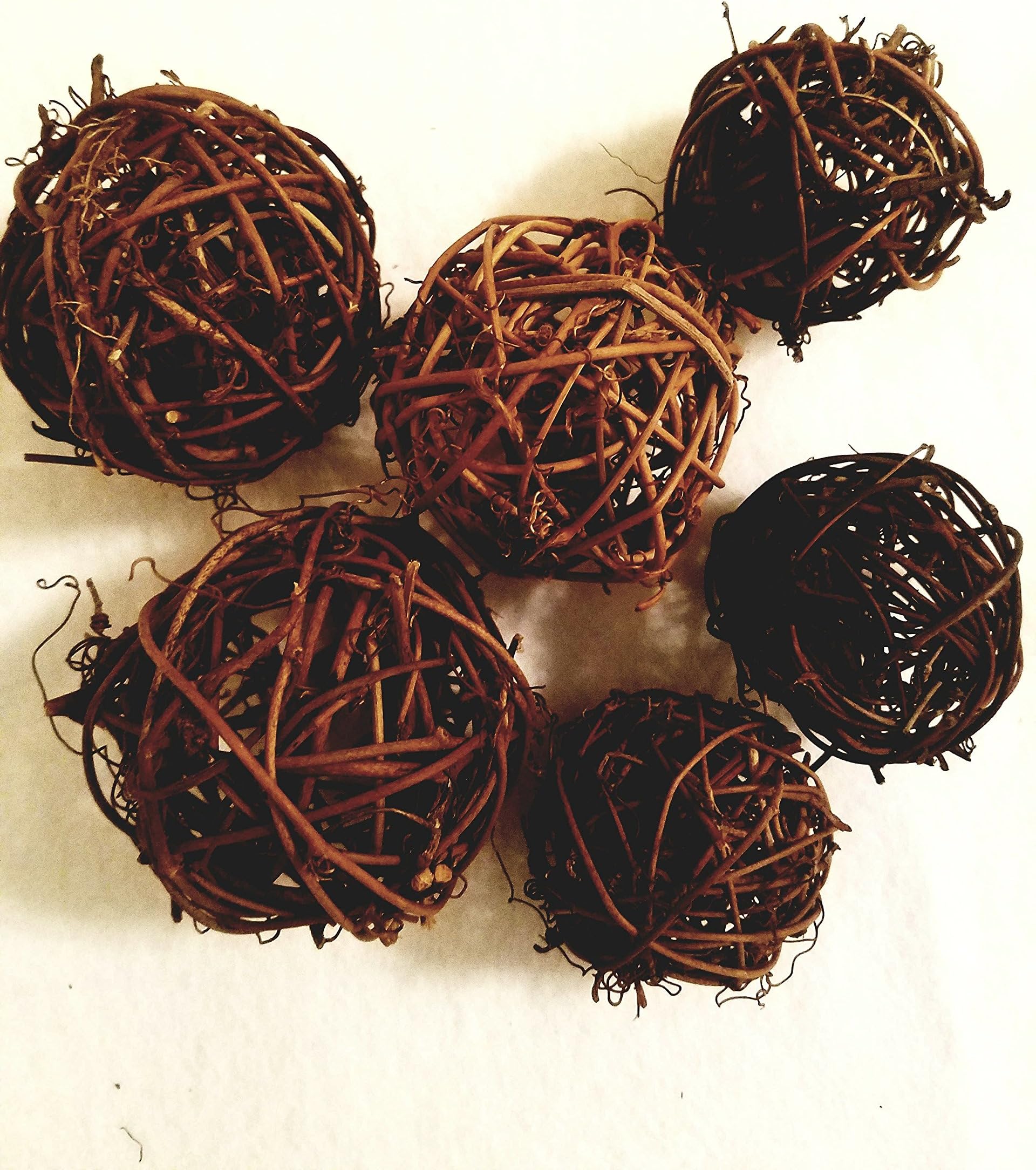 Natural Brush Twig Balls, Natural Vine Balls, Grapevine Balls Set of 6