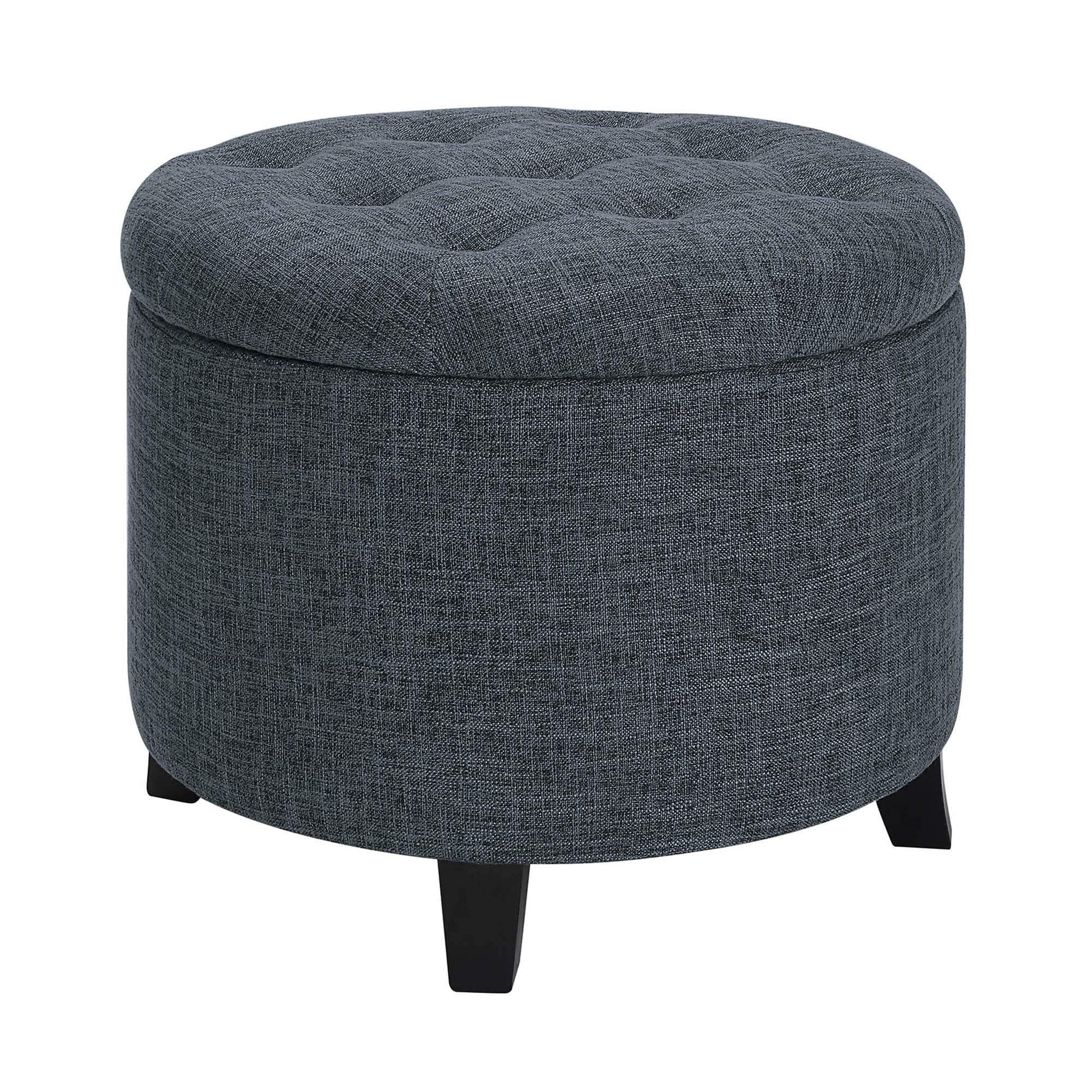 Convenience Concepts Designs4Comfort Storage Ottoman, Stormy Gray Fabric Image