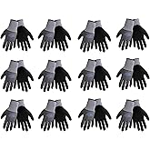 Tsunami Grip 500NFT Nitrile Coated Work Gloves Sizes Small-XL, Gray/Black, (12 Pair Pack) (Extra Large)