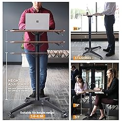 HAOOAH Pneumatic Adjustable Height Desk, Laptop