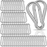 100PCS M6 2-3/8" Spring Snap Hooks Heavy Duty Carabiner Clips, 2.4" Galvanized Steel Quick Link Clip, 260LBS Holding Capacity Keychain Clip for Swing Hammock Gym Outdoor Hiking Camping