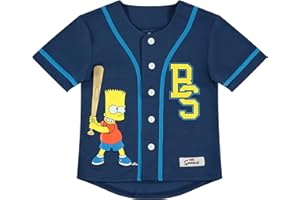 The Simpsons Boys Baseball Jersey - Homer, Bart, Lisa Mesh Button Down Shirt Mesh Baseball Jersey