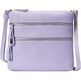 Solene Small Multi Zipper Pocket Crossbody Bag with Adjustable Strap, Lightweight Travel Purse, Daily Small Messenger Pouch