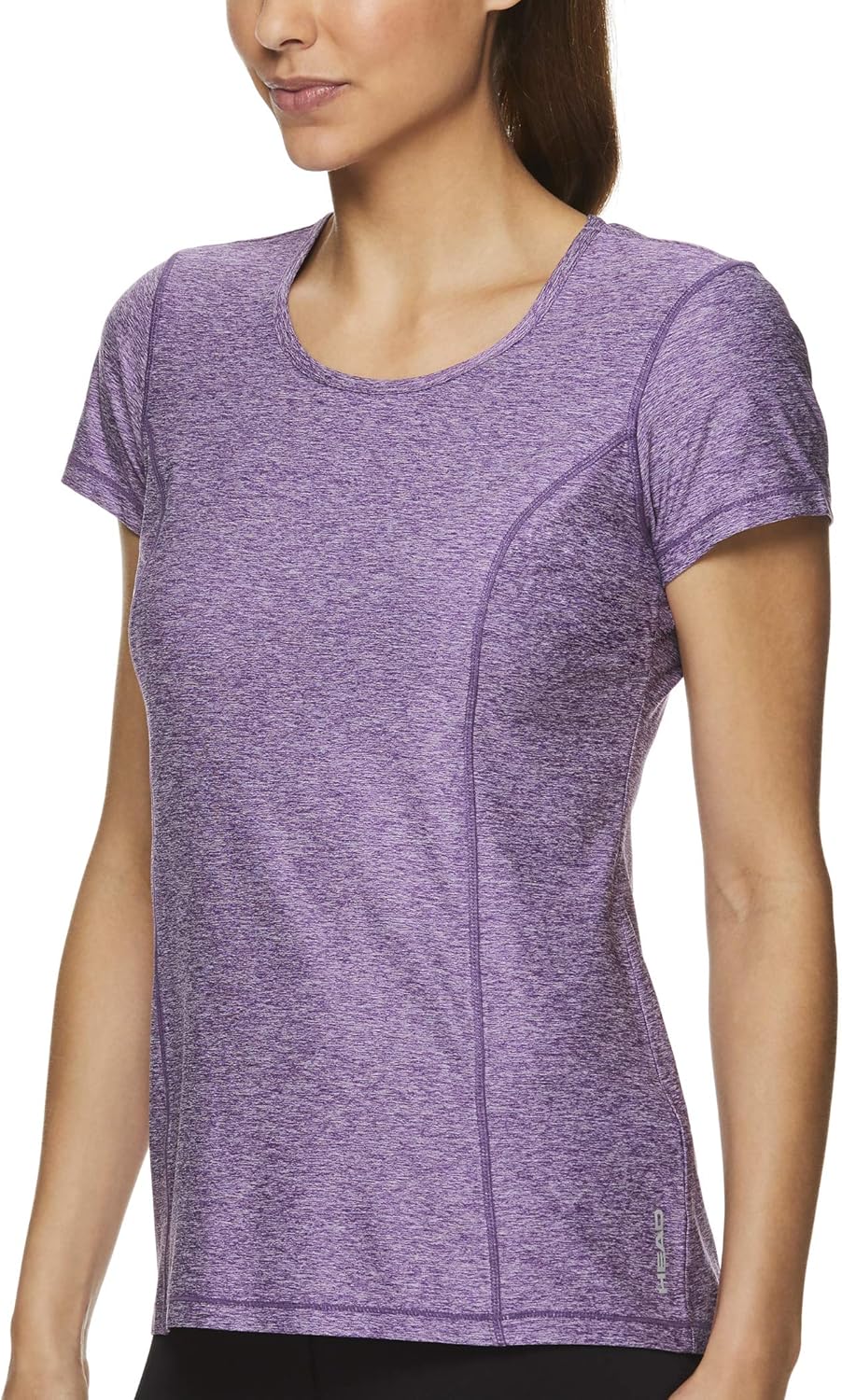 HEAD Women's Studio Short Sleeve Workout T-Shirt - Marled Performance Crew Neck Activewear Top: Clothing