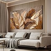 Canvas Wall Art Decor Wall Art Pictures for Living Room Botanical Oversized Wall Art paintings Artwork for Wall Decor Brown Modern Wall Art Decor Artwork for walls Bedroom Office Wall Decor 29" X 58"