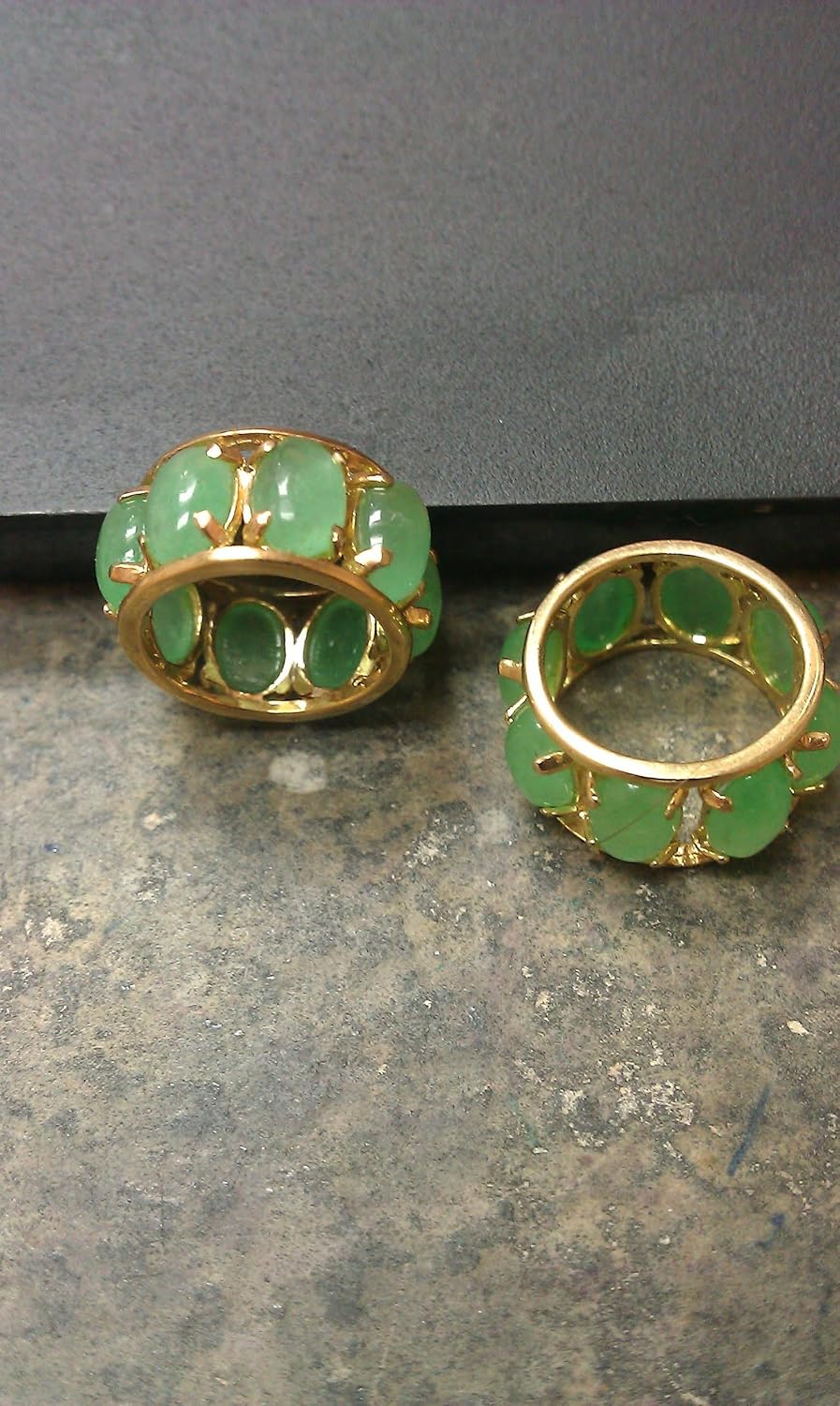 Amazon.com: Green Jade Circle Pendant, Beaded with 14K Yellow Gold