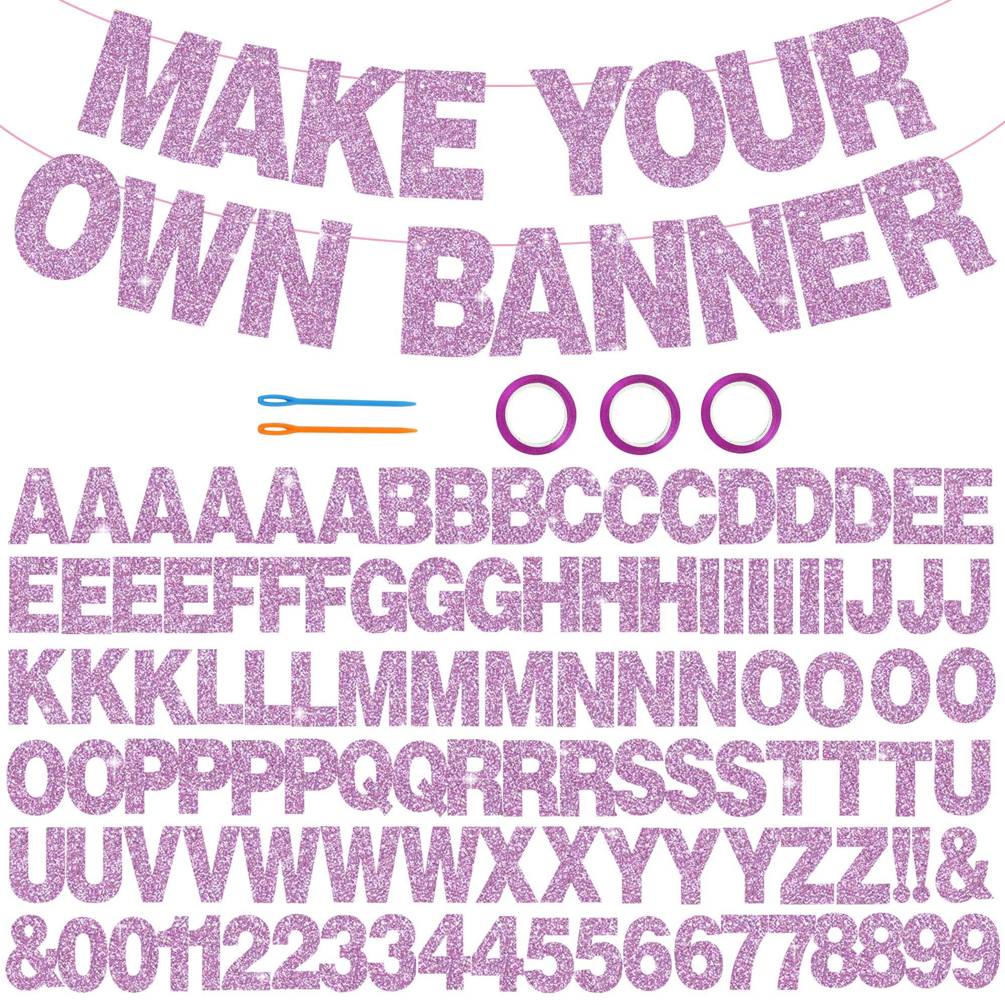 BEISHIDA Light Purple 116 PCS A-Z DIY Letter Custom Banner Party Decor