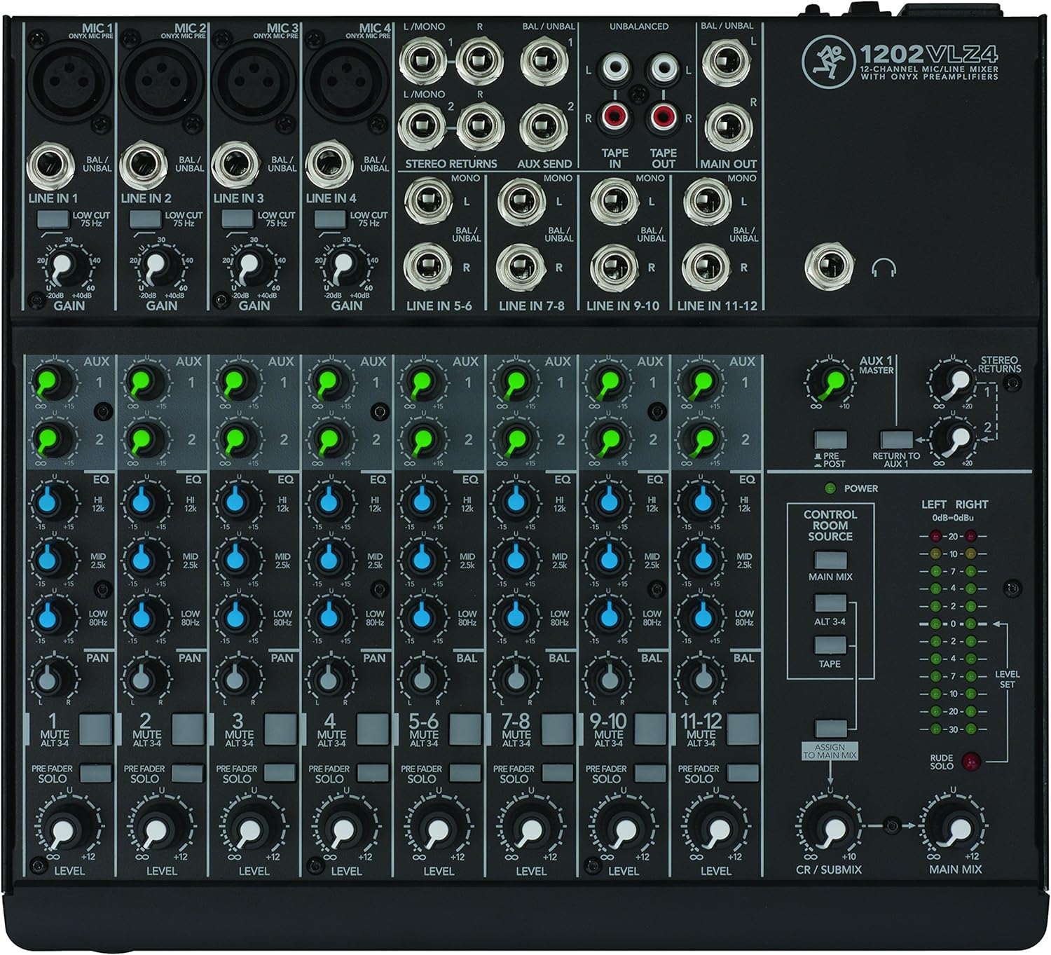 Mackie 1202VLZ4 12Channel Compact Mixer +XLRMale to XLRFemale Cable (20In) 1 eBay