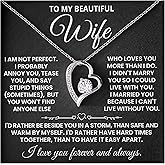 To My Wife Necklace From Husband, Necklace For Wife Anniversary Birthday Gifts From Husband, Jewelry Gifts Forever Love Knot Necklaces With Heartfelt Message & Elegant Box