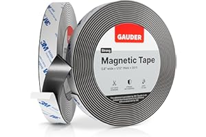 GAUDER Strong Magnetic Tape Self Adhesive (0.8 inch x 20 ft) | Magnetic Strips with Adhesive Backing | Magnet Roll