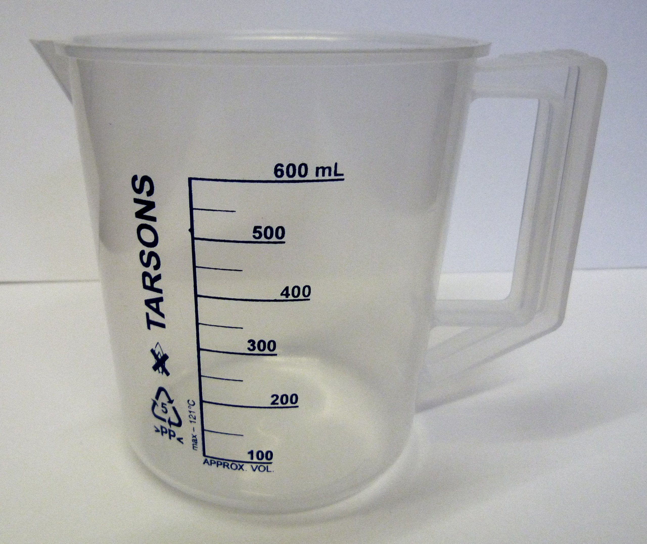PLASTIC POLYPROPYLENE PP MEASURING BEAKER/JUG WITH HANDLE 500ML LABORATORY KITCHEN