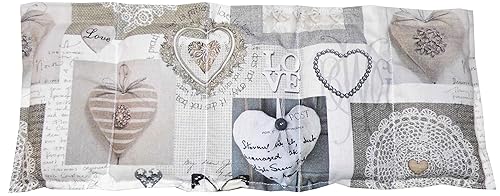 Körnerkissen Wärmekissen Dinkelkissen Herzen weiß/beige/grau 100% Baumwolle 50x20