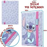 Disney Stitch Stationery Set A5 Notebook Pencil Case 6 Pens Blue view 5