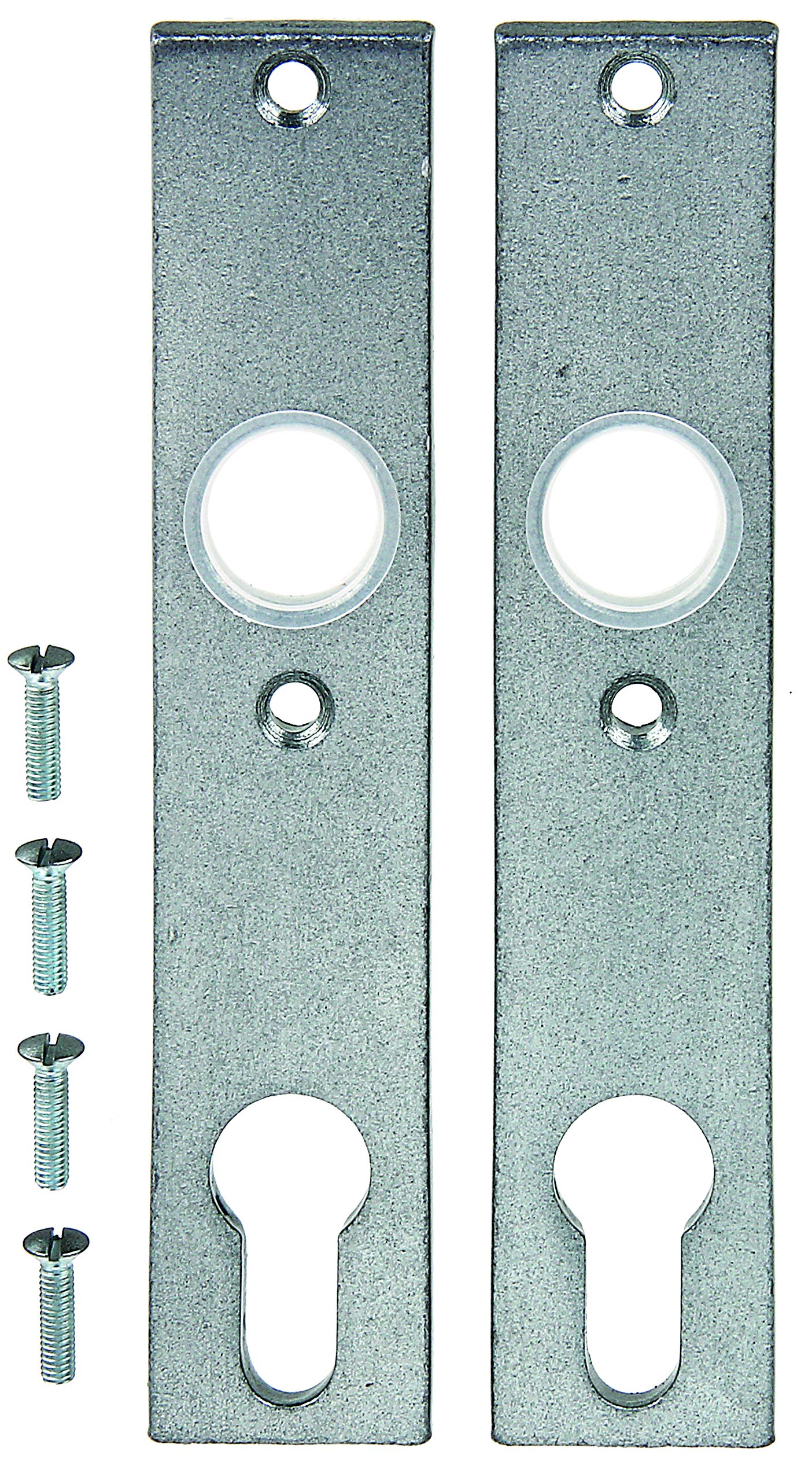 Gah-Alberts 554309 Protective Plate SB Forged Zinc-Plated Stove-Enamelled 155 x 30 mm Silver-Grey