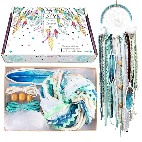 Aqua Blue DIY Dream Catcher Kit Art Project for Adults and Children 5