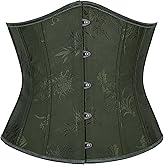 Dreay Womens Vintage Floral Print Underbust Corset Tops Vintage Boned Corset Belt Corset