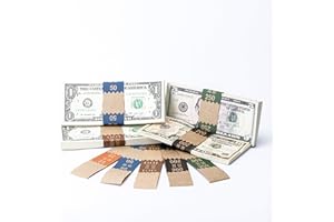 CAROUSEL CHECKS INC. Currency Band Saw Tooth Natural Kraft Low Dollar Set $25 - $250, 200 of Each