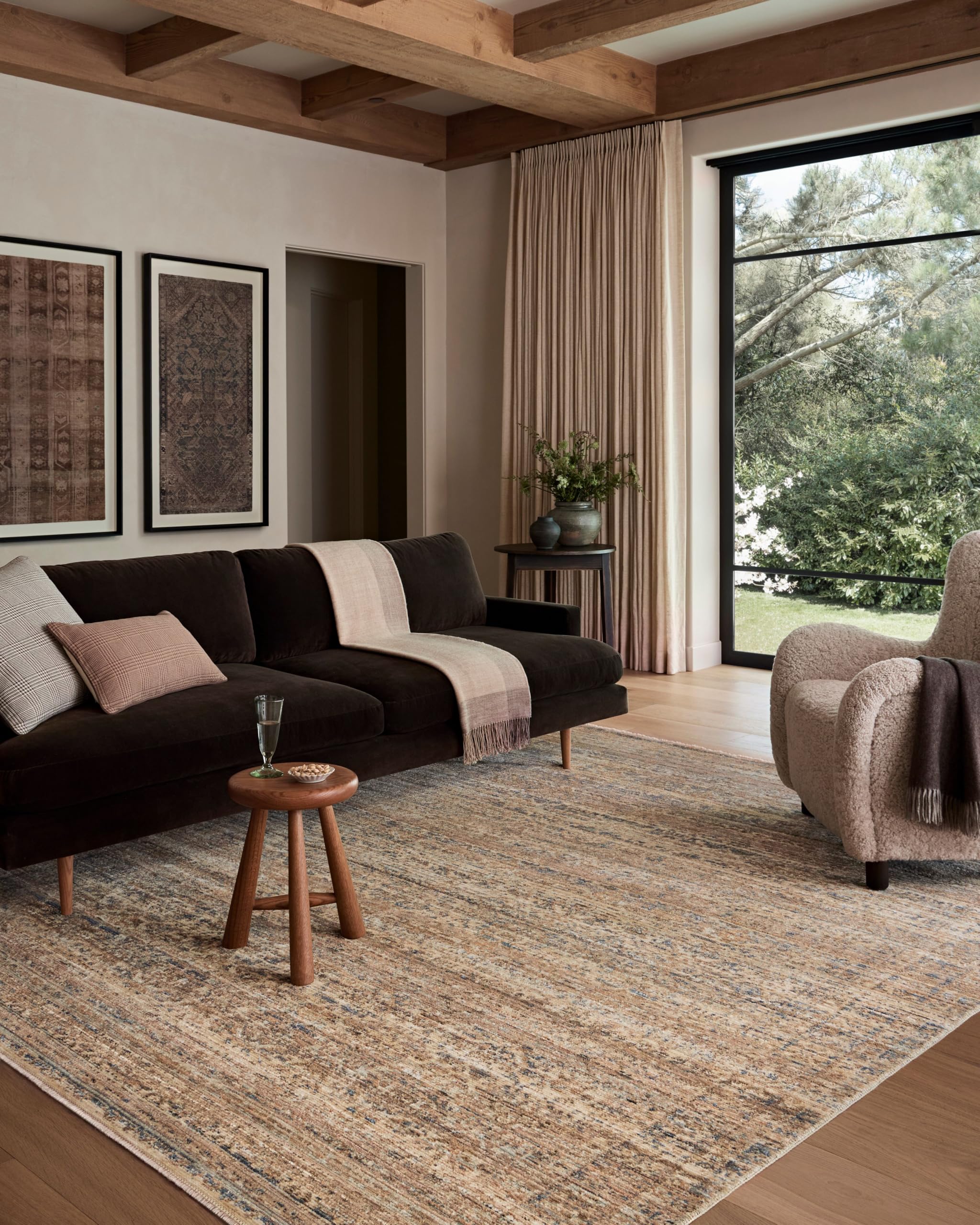 Loloi Amber Lewis Molly Collection MOL-01 Natural/Denim 8′-6″ x 12′ Low Pile Area Rug
