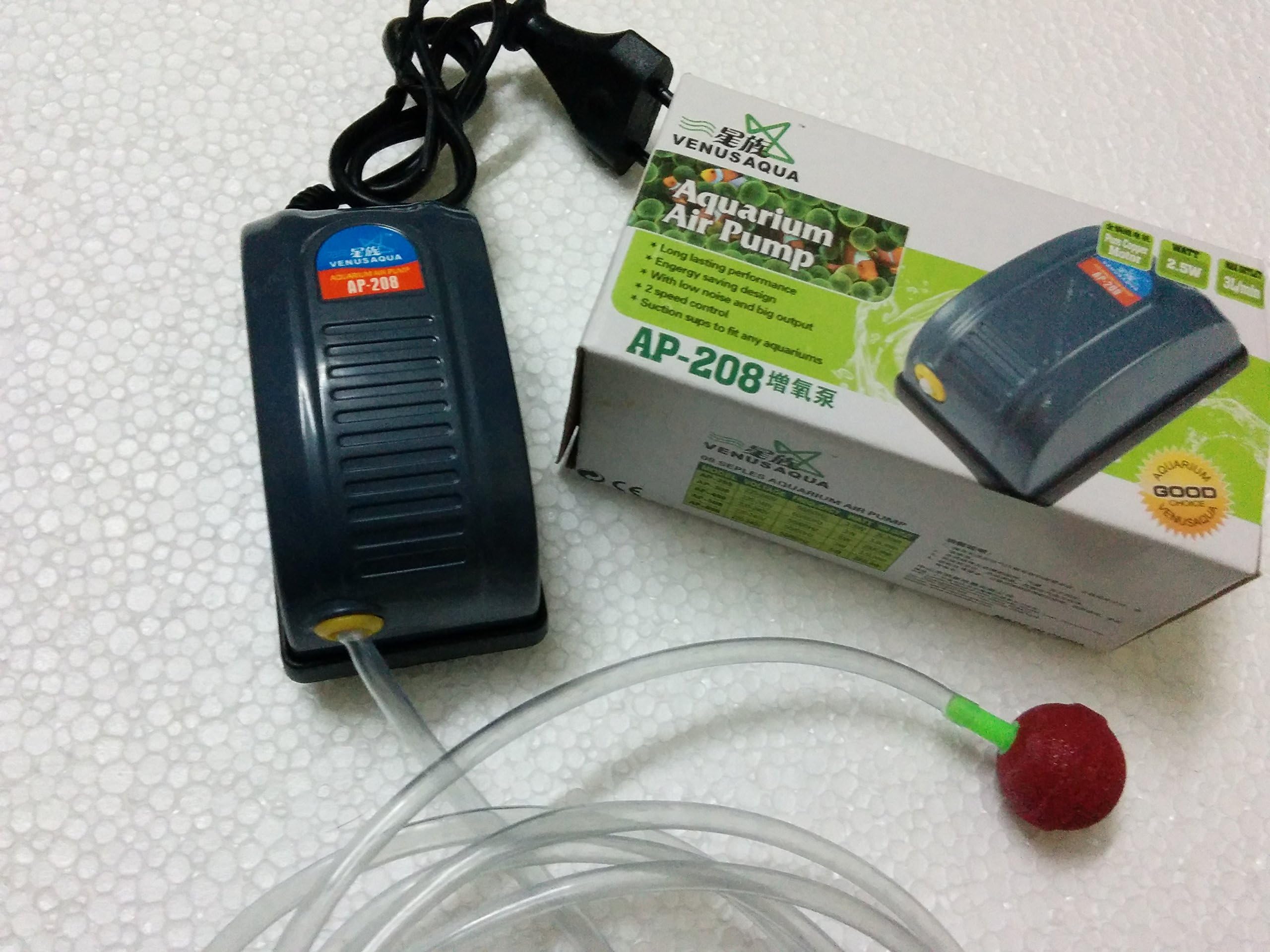 ColourfulShop Aquarium Air Pump/Motor 1 Way + 1 Stone + 1 m Tube